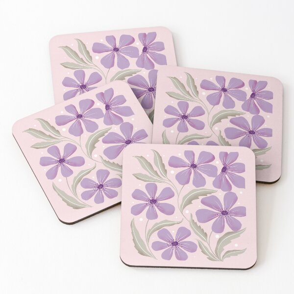 Item preview, Botanical Art. Modern Flowers Dancing. Floral Pattern in Lilac and Olive Green designed and sold by Sandra Brezina.