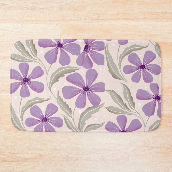 Item preview, Botanical Art. Modern Flowers Dancing. Floral Pattern in Lilac and Olive Green designed and sold by Sandra Brezina.