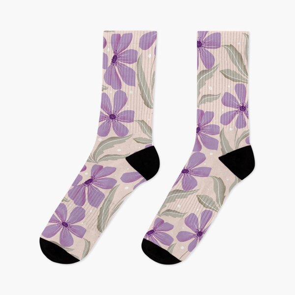 Item preview, Botanical Art. Modern Flowers Dancing. Floral Pattern in Lilac and Olive Green designed and sold by Sandra Brezina.
