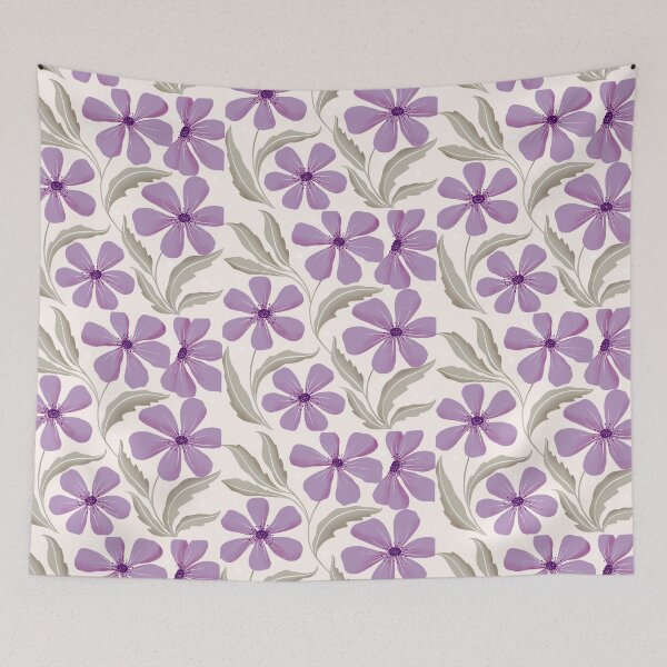 Item preview, Botanical Art. Modern Flowers Dancing. Floral Pattern in Lilac and Olive Green designed and sold by Sandra Brezina.