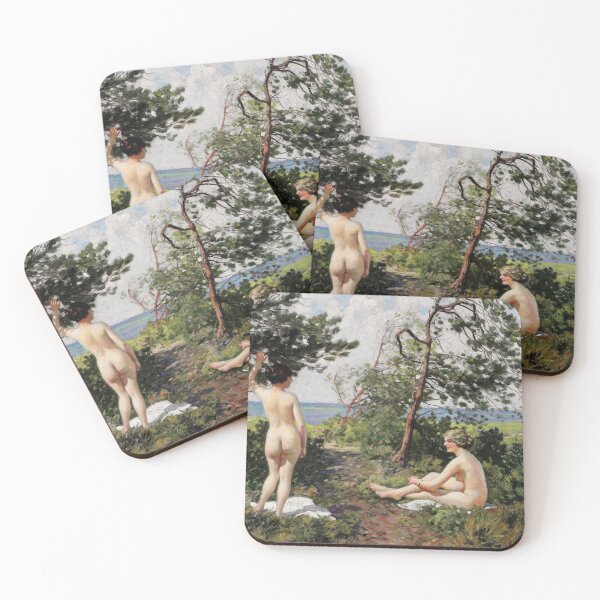 Item preview, Two Maidens in a Grove by the Coast at Hornbæk by Paul Fischer designed and sold by InnerCitadel.
