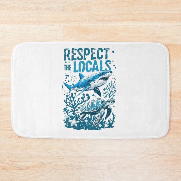 Item preview, Shark and Sea Turtle - Respect the Locals Ocean Conservation Design designed and sold by Colorful-Garden.
