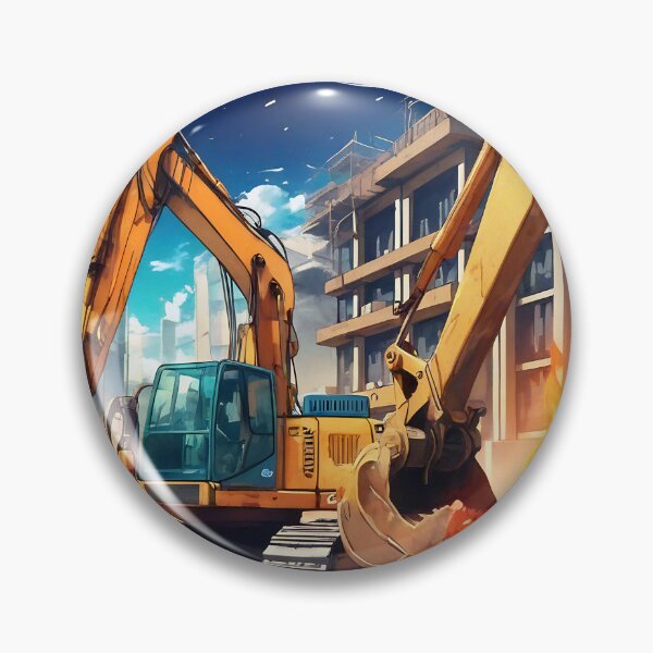 Item preview, Excavators Hard at Work on Construction site designed and sold by Niko Pantele.