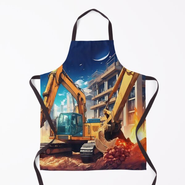 Item preview, Excavators Hard at Work on Construction site designed and sold by Niko Pantele.