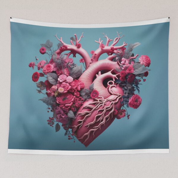 Item preview, Heart of Nature: 3D Cardiac Bloom. Valentines day card. Anatomical heart with flowers. designed and sold by anytka.