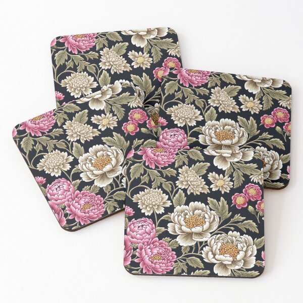 Item preview, Blossom trees with rose, peony, chrysanthemum. Jacobean embroidery style designed and sold by Giuseppe Cammino.