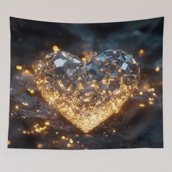 Item preview, Shiny heart crystal glows designed and sold by anytka.