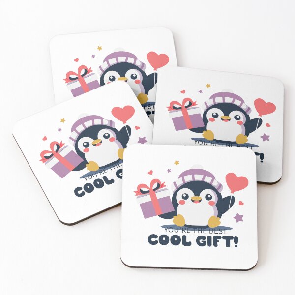 Item preview, Cute Penguin with Gift & Heart Balloon designed and sold by saraartjem.