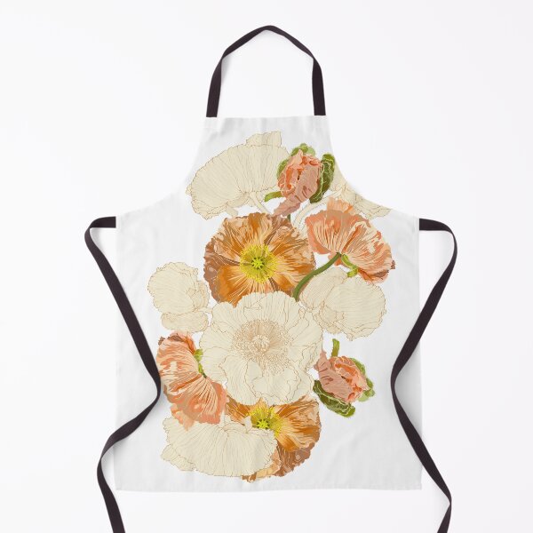 Item preview, Bouquets of orange colorful and beige line poppy flowers. designed and sold by MatyKotiv.