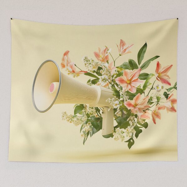 Item preview, Floral megaphone with vibrant colors designed and sold by anytka.