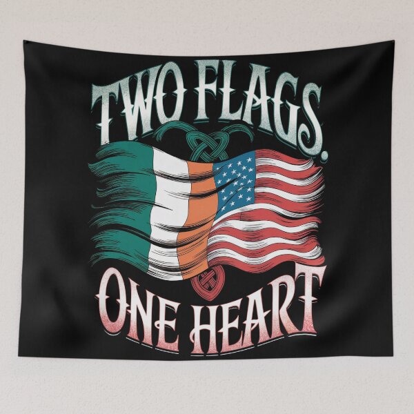 Item preview, Irish American Two Flags - One Heart designed and sold by CELTIC-DESIGNS.