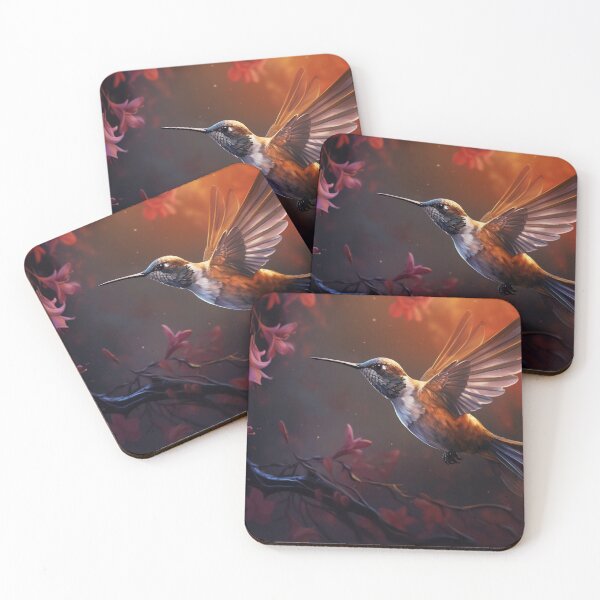 Item preview, Ethereal Hummingbird Amidst Blooms designed and sold by anytka.