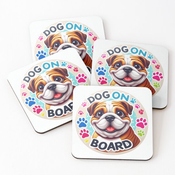 Item preview, Dog on board, bulldog colors designed and sold by barbastyle.