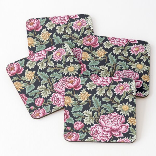 Item preview, Blossom trees with rose, peony, chrysanthemum. Jacobean embroidery style designed and sold by Giuseppe Cammino.