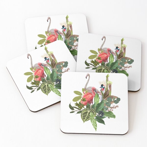 Item preview, Elegant floral and zoo composition. Tropical palm leaves and exotic bird. designed and sold by MatyKotiv.