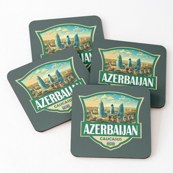 Item preview, Azerbaijan Illustration Retro Badge designed and sold by KrisSidDesigns.