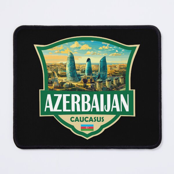 Item preview, Azerbaijan Illustration Retro Badge designed and sold by KrisSidDesigns.