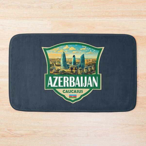 Item preview, Azerbaijan Illustration Retro Badge designed and sold by KrisSidDesigns.