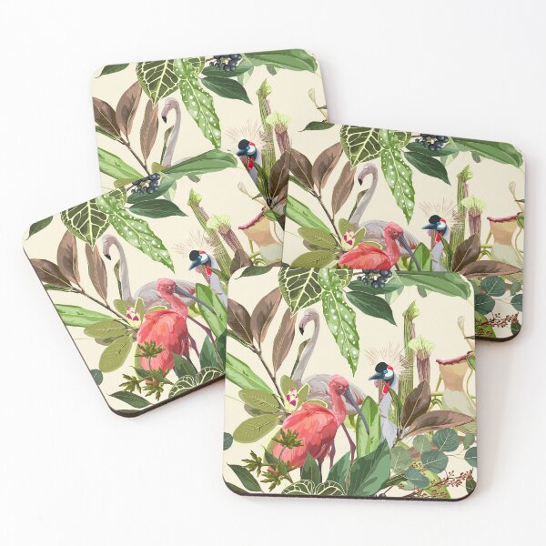 Item preview, Beautiful seamless floral summer pattern background with exotic birds, palm leaves.  designed and sold by MatyKotiv.