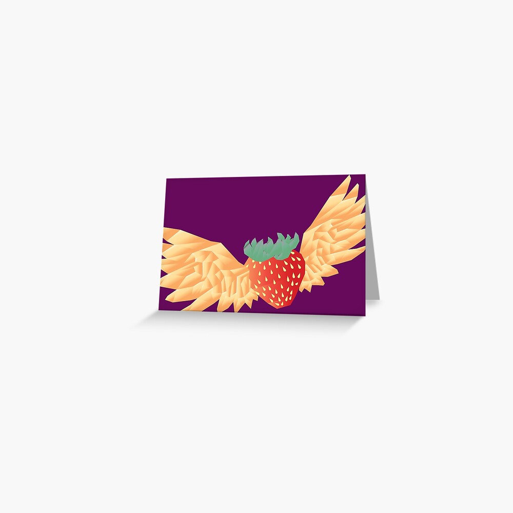 "Celeste Flying Strawberry" Greeting Card by Pleasant-NW | Redbubble