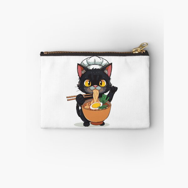 Item preview, Ramen Master Cat – Cute Cat Chef Gulping Up Noodles designed and sold by Lens Light Visuals.