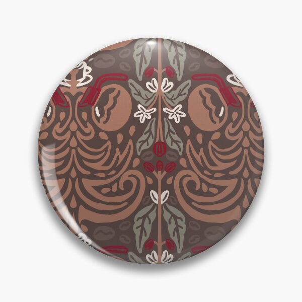 Item preview, Art Nouveau Pattern: Coffee Obsession colour version designed and sold by Quick Brown Fox Canada.