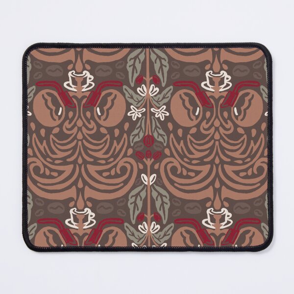 Item preview, Art Nouveau Pattern: Coffee Obsession colour version designed and sold by Quick Brown Fox Canada.