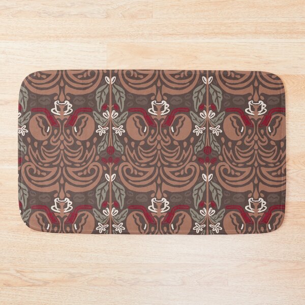 Item preview, Art Nouveau Pattern: Coffee Obsession colour version designed and sold by Quick Brown Fox Canada.