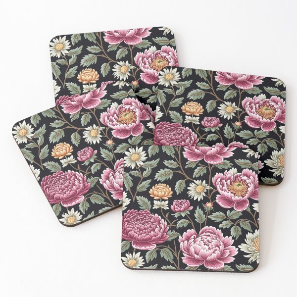 Item preview, Blossom trees with rose, peony, chrysanthemum. Jacobean embroidery style designed and sold by Giuseppe Cammino.
