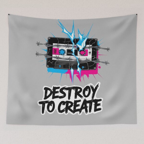 Item preview, Cassette, retro, music. Destroy To Create. designed and sold by Shoot-The-Moon.
