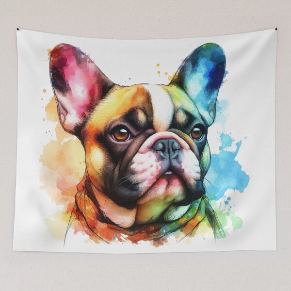 Item preview, French Bulldog Colorful Watercolor Portrait designed and sold by MaedK.