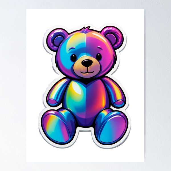 Item preview,  Colourful Teddy Bear illustration  designed and sold by ShopTwentyFour.
