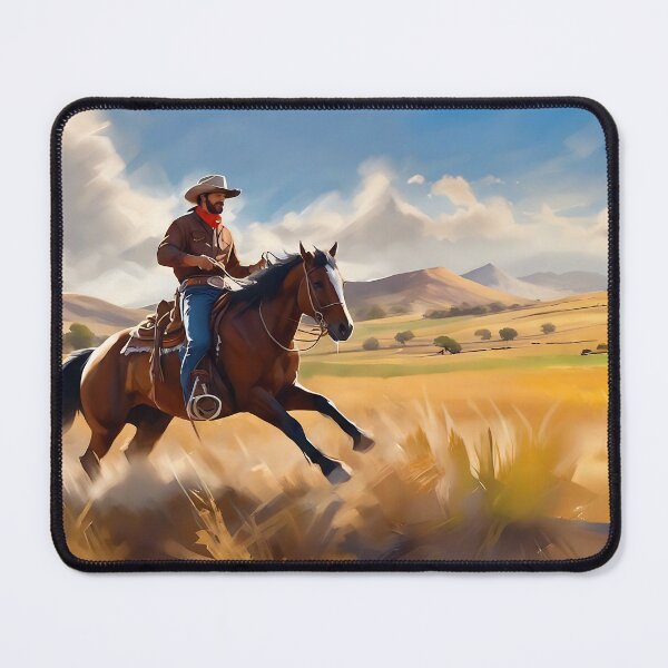 Item preview, Cowboy Rides his Horse through The Great Plains designed and sold by Niko Pantele.