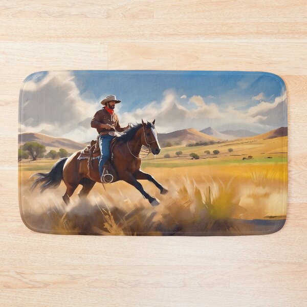 Item preview, Cowboy Rides his Horse through The Great Plains designed and sold by Niko Pantele.