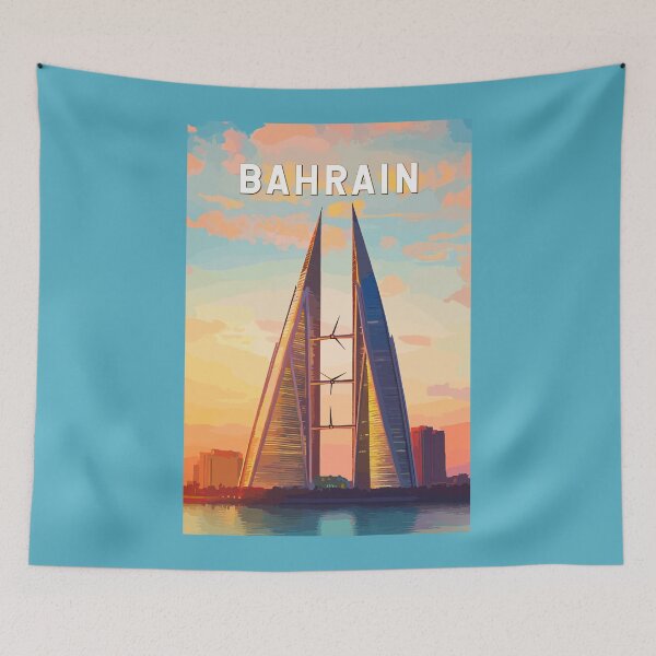 Item preview, Bahrain Illustration Travel Art Vintage designed and sold by KrisSidDesigns.