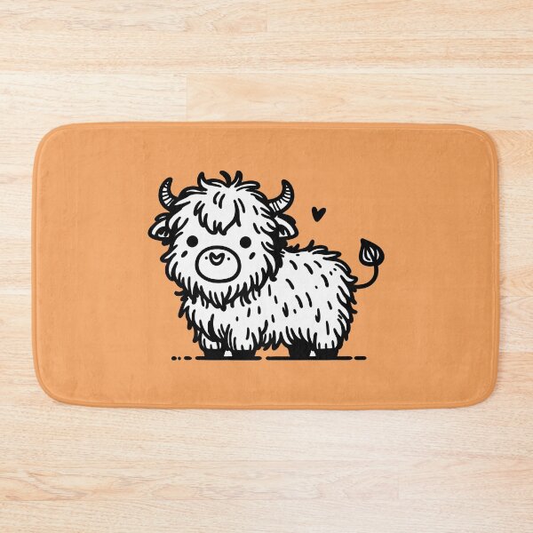 Item preview, Fluffy Highland Cutie: Minimalist Cow Charm designed and sold by happyartworks.