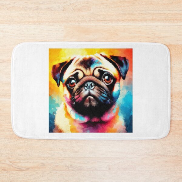 Item preview, Pug Colorful Watercolor Portrait designed and sold by MaedK.