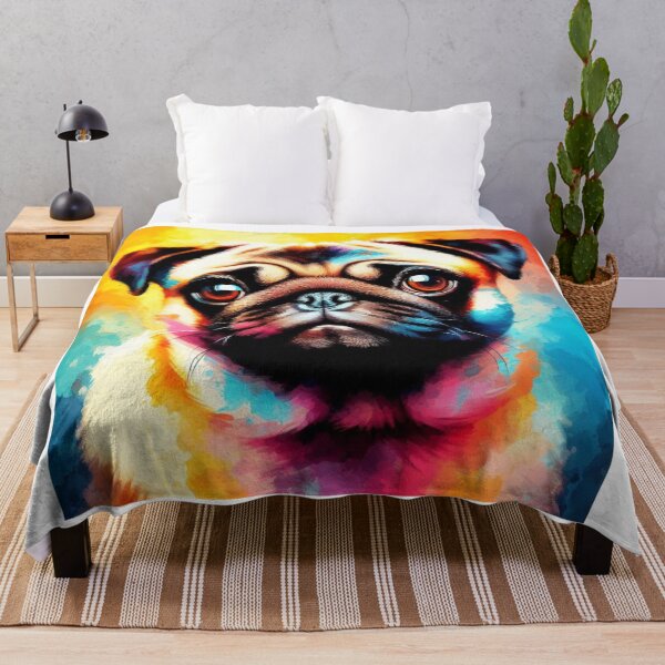 Item preview, Pug Colorful Watercolor Portrait designed and sold by MaedK.