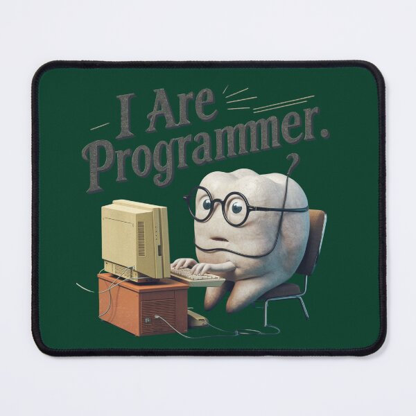 Item preview, I Are Programmer – Funny Cartoon Molar at Computer designed and sold by Golden-flower22.