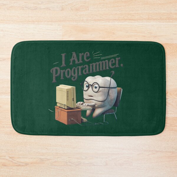 Item preview, I Are Programmer – Funny Cartoon Molar at Computer designed and sold by Golden-flower22.