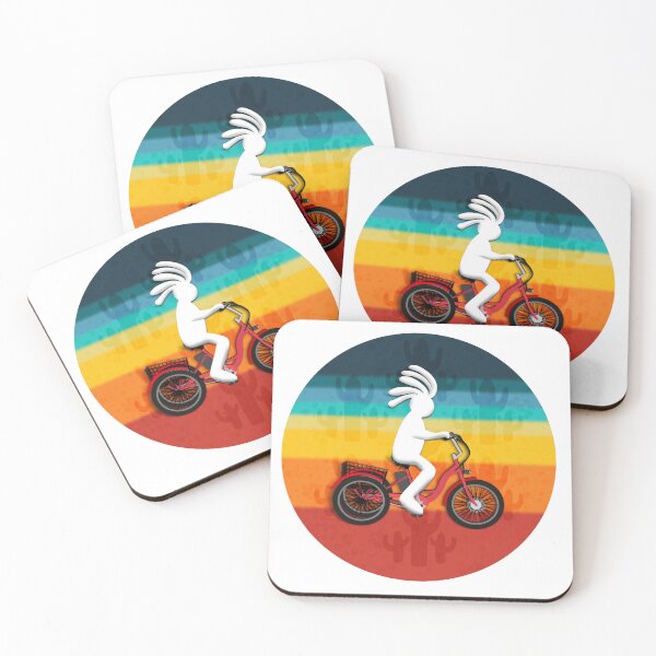 Item preview, Kokopelli on his eTrike with Southwestern Colors (no words) designed and sold by Wayne Young Arts.