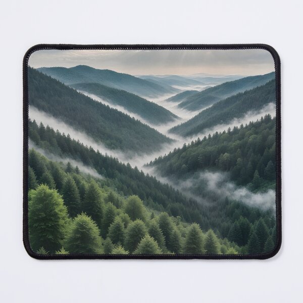 Item preview, foggy forest hills landscape designed and sold by GIFT4S.