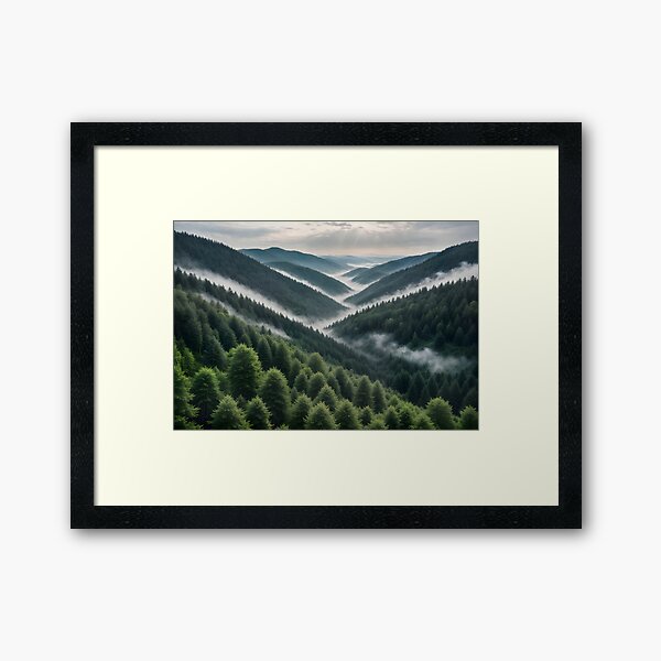 Item preview, foggy forest hills landscape designed and sold by GIFT4S.