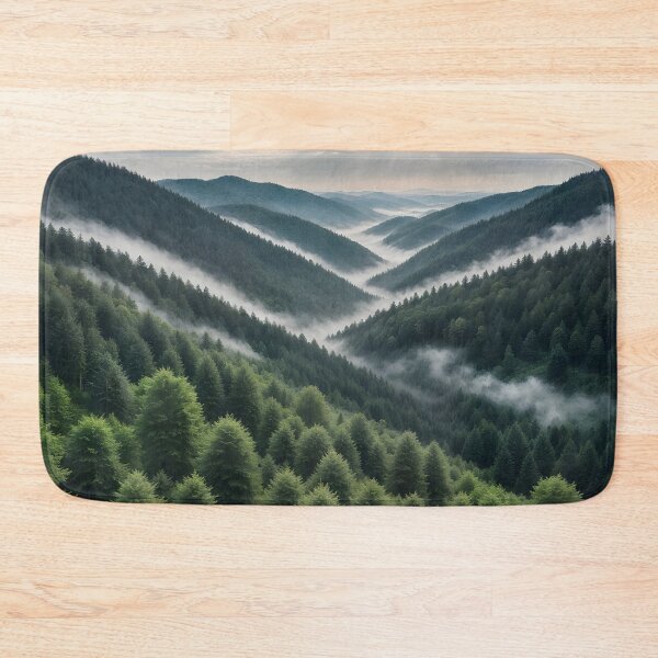 Item preview, foggy forest hills landscape designed and sold by GIFT4S.