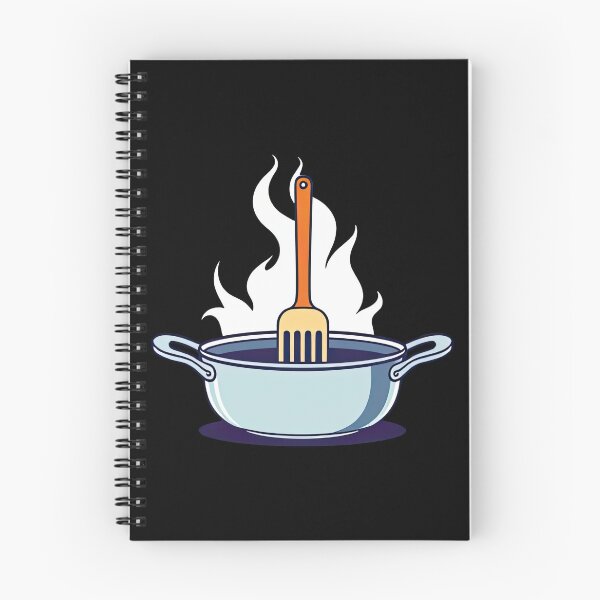 Item preview, Stylish Cooking Pot with Utensil and Flames on Gray Background designed and sold by artwaves.