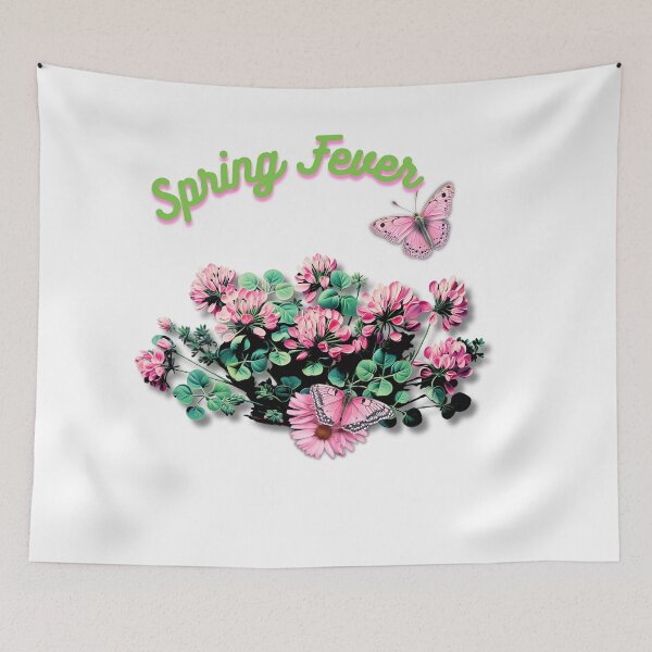 Item preview, Spring Fever Cute Fantasy Cloverish Surreal Botanical Pink Floral   designed and sold by Vicki Noble Art.