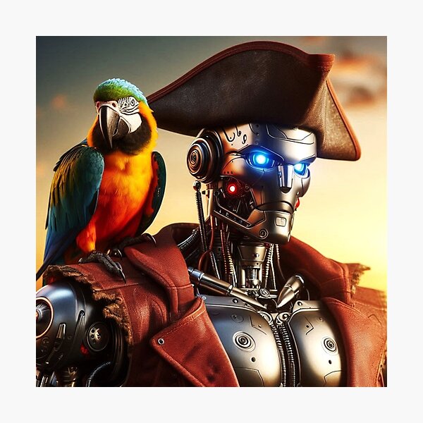 Item preview, pirate robot and cute robot designed and sold by Dogandesighn.