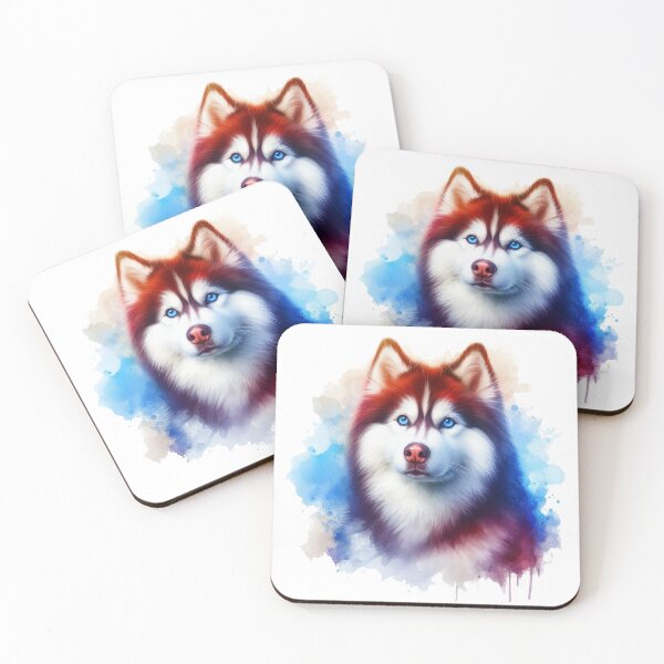 Item preview, Siberian Husky Watercolor Portrait designed and sold by MaedK.