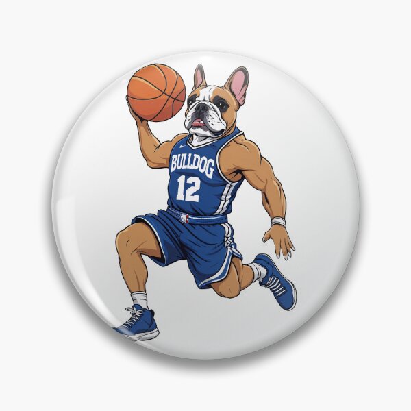 Item preview, The cute French Bulldog in mid-air, executing a slam dunk.  designed and sold by chathai.