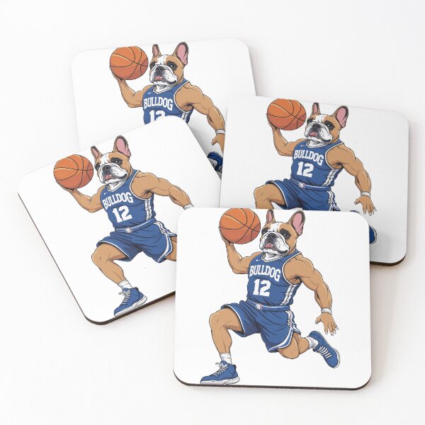 Item preview, The cute French Bulldog in mid-air, executing a slam dunk.  designed and sold by chathai.